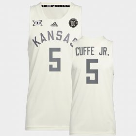 #5 Kyle Cuffe Jr. College Basketball Kansas Jayhawks Reverse Retro Mens White Jersey 691866-900