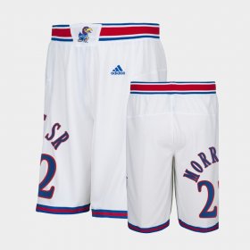 #22 Marcus Morris Sr. College Basketball Jayhawks Alumni Men's White Shorts 304344-987