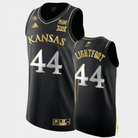 #44 Mitch Lightfoot 2022 National Champions Jayhawks Golden Men Black Jersey 846279-146