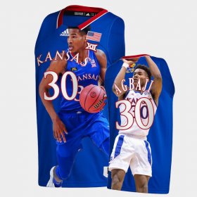 #30 Ochai Agbaji March Madness University of Kansas 2022 Highlights Fashion Edition Men's Royal Jersey 196966-673