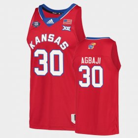 #30 Ochai Agbaji 2022 National Champions Jayhawks Mens Red Jersey 680450-939