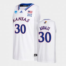 #30 Ochai Agbaji March Madness Kansas 2022 NCAA Basketball Men White Jersey 257373-532