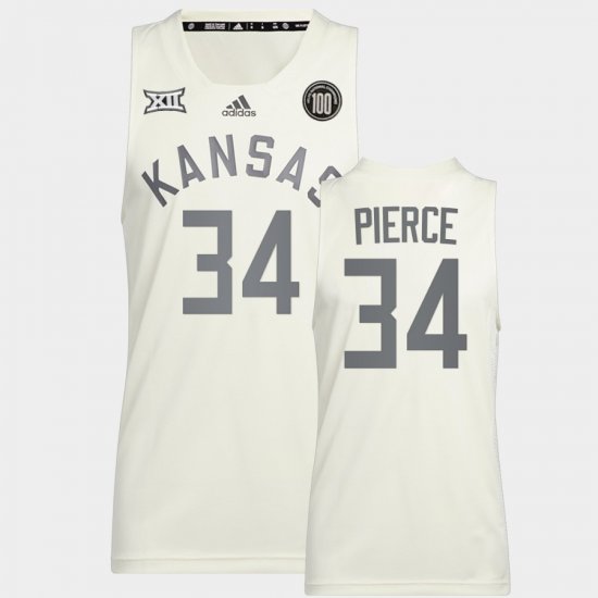 #34 Paul Pierce College Basketball Kansas Jayhawks Reverse Retro Alumni Basketball Men White Jersey 197035-589