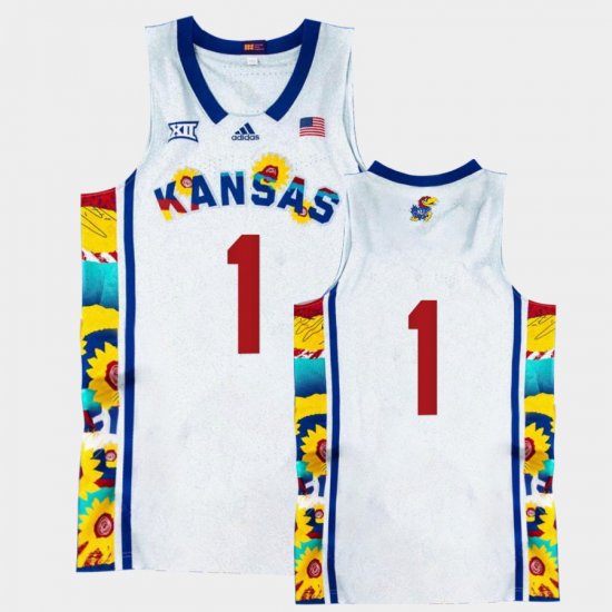 #1 College Basketball Jayhawks Basketball Men\'s Sunflower Showdown Jersey 610718-886