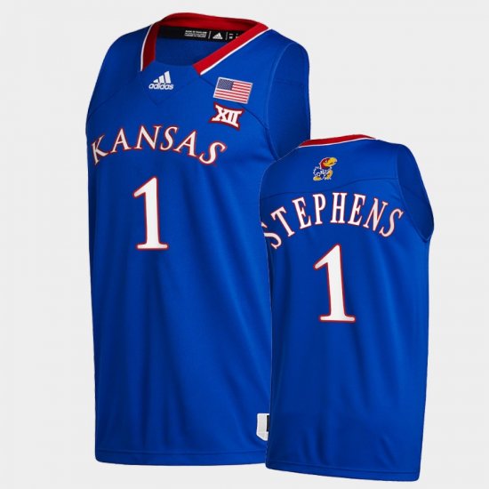 #1 Tina Stephens College Basketball University of Kansas Basketball NCAA Men Blue Jersey 144052-461