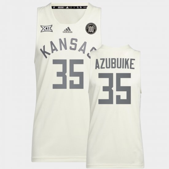 #35 Udoka Azubuike College Basketball Kansas Jayhawks Reverse Retro Alumni Basketball Mens White Jersey 343015-999