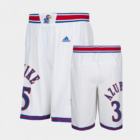 #35 Udoka Azubuike College Basketball Kansas Alumni Mens White Shorts 676197-305