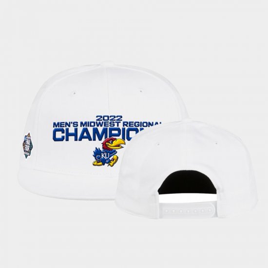 University of Kansas 2022 March Madness Final Four Regional Champions Locker Room Adjustable Unisex White Hat 414129-749