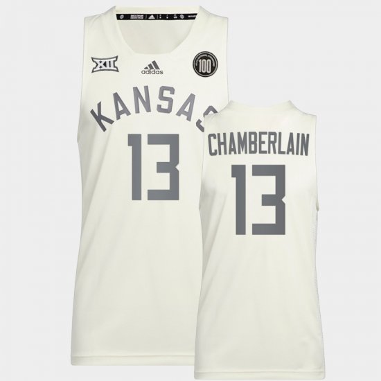 #13 Wilt Chamberlain College Basketball Kansas Jayhawks Reverse Retro Alumni Basketball Mens White Jersey 139359-713