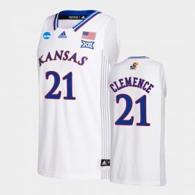 #21 Zach Clemence March Madness University of Kansas 2022 NCAA Basketball Mens White Jersey 290945-927