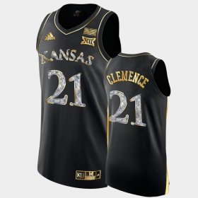 #21 Zach Clemence College Basketball University of Kansas Diamond Edition Mens Black Jersey 492794-549