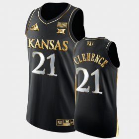 #21 Zach Clemence Golden Edition Kansas Jayhawks 2021-22 Authentic Basketball Men's Black Jersey 880678-858