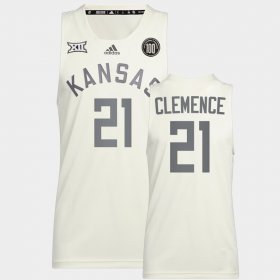 #21 Zach Clemence College Basketball Kansas Jayhawks Reverse Retro Men's White Jersey 523057-916