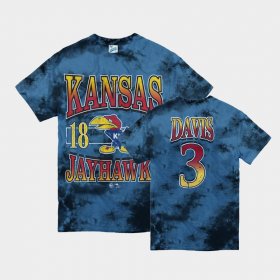 #3 Anthony Davis Vintage Tubular Kansas Jayhawks Retro Tie-Dye Men's Blue T-Shirt 824410-944