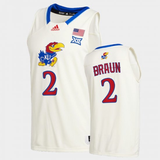 #2 Christian Braun College Basketball Jayhawks 2020-21 New Season League patch Men Cream Jersey 375933-884