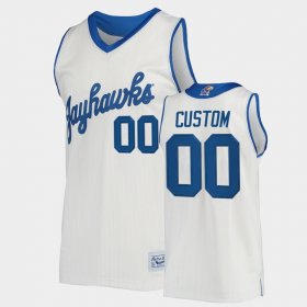 #00 Custom Commemorative Basketball Jayhawks Commemorative Classic College Mens Cream Jersey 629576-583