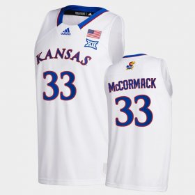 #33 David McCormack College Basketball Kansas Jayhawks 2020-21 New Season League patch Men's White Jersey 251239-151