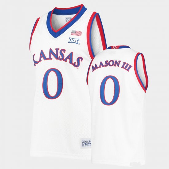 #0 Frank Mason III Commemorative Basketball University of Kansas Commemorative Classic Men\'s White Jersey 825453-902