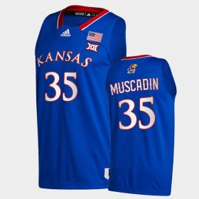 #35 Gethro Muscadin College Basketball Jayhawks 2020-21 New Season League patch Men's Royal Jersey 771764-814