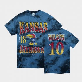 #10 Jalen Wilson Vintage Tubular Kansas Jayhawks Retro Tie-Dye Men Blue T-Shirt 127534-755