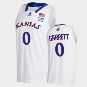 #0 Marcus Garrett College Basketball Jayhawks 2020-21 New Season League patch Mens White Jersey 366319-504