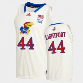 #44 Mitch Lightfoot College Basketball Kansas 2020-21 New Season League patch Men's Cream Jersey 241394-459