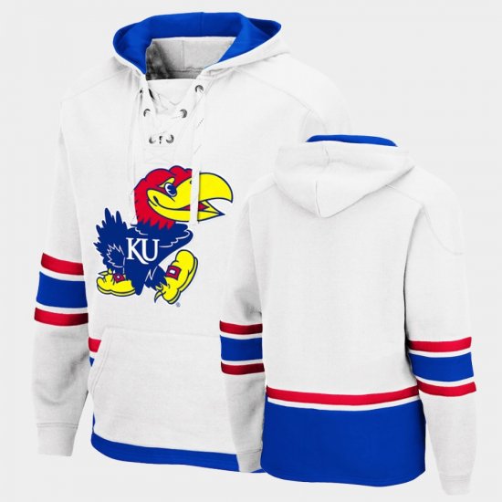 College Hockey 3.0 Kansas Pullover Men\'s White Hoodie 767113-928