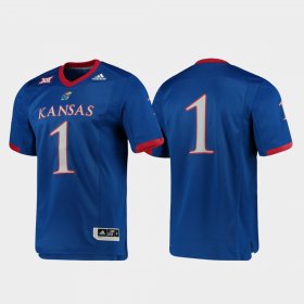 #1 Premier Kansas Jayhawks Football Men Royal Jersey 719803-296