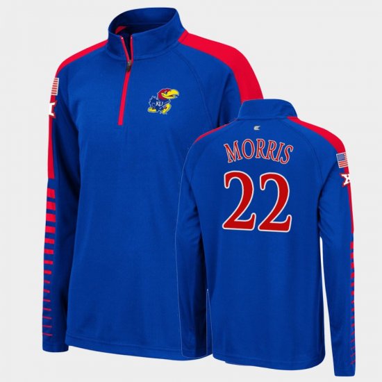 #22 Andrew Wiggins Colosseum Jayhawks Quarter-Zip Mens Royal Jacket 868075-872