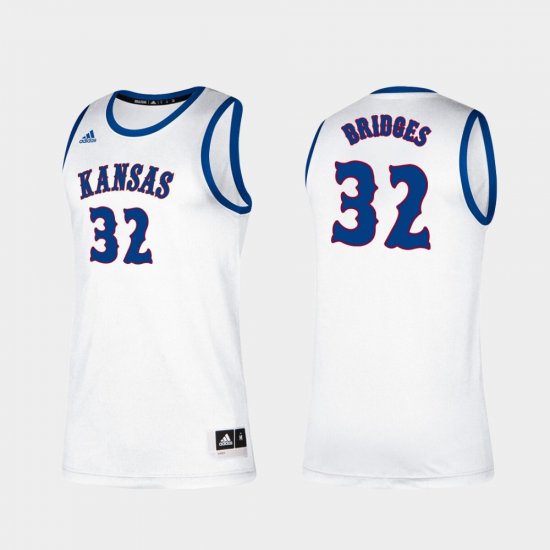 #32 Bill Bridges Classic Jayhawks College Basketball Mens White Jersey 728911-344