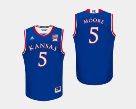 #5 Charlie Moore College Basketball Kansas Jayhawks Mens Royal Jersey 430066-465