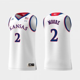 #2 Charlie Moore Replica Kansas Jayhawks Swingman College Basketball Mens White Jersey 565366-496