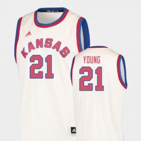 #21 Clay Young Hardwood Classics Kansas College Basketball Men's Cream Jersey 258153-735