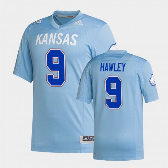 #9 Conrad Hawley Premier Kansas Strategy Men Light Blue Jersey 173991-255