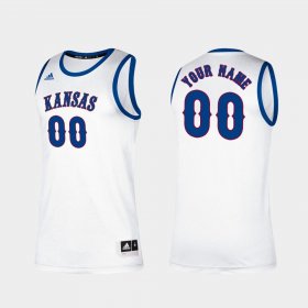 #00 Custom Classic University of Kansas College Basketball Men's White Jersey 474419-256