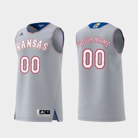 #00 Custom Replica Kansas Swingman College Basketball Mens Gray Jersey 838420-680