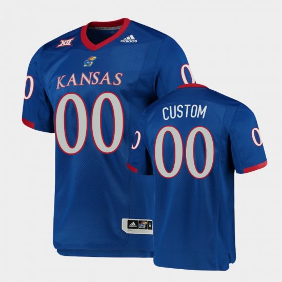 #00 Custom Premier Kansas Football Men Royal Jersey 431992-745