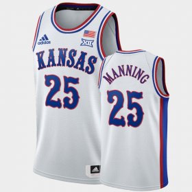 #25 Danny Manning 1990s Throwback Kansas Jayhawks Retired Player Mens White Jersey 711981-622