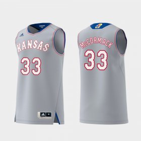 #33 David McCormack Replica Jayhawks Swingman College Basketball Men Gray Jersey 887141-847