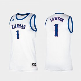 #1 Dedric Lawson Classic Kansas College Basketball Men's White Jersey 233744-991