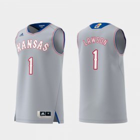 #1 Dedric Lawson Replica University of Kansas Swingman College Basketball Mens Gray Jersey 904974-275