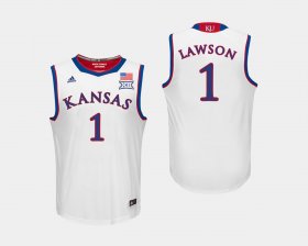 #1 Dedric Lawson College Basketball Jayhawks Mens White Jersey 139435-843