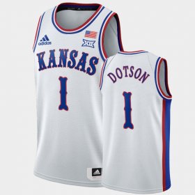 #1 Devon Dotson 1990s Throwback Kansas Mens White Jersey 420656-989