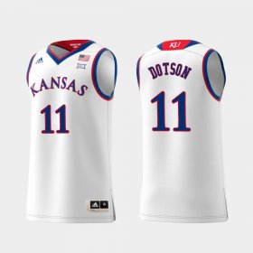 #11 Devon Dotson Replica Kansas Swingman College Basketball Mens White Jersey 798710-673