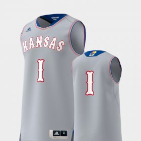 #1 Basketball Swingman Kansas College Replica Men Gray Jersey 802882-612