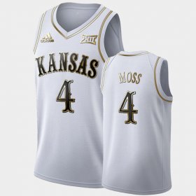 #4 Isaiah Moss Golden Edition Kansas Jayhawks Limited Mens White Jersey 634042-374