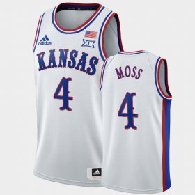 #4 Isaiah Moss 1990s Throwback Kansas Mens White Jersey 789837-495