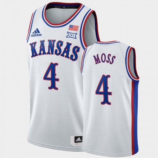 #4 Isaiah Moss 1990s Throwback Kansas Mens White Jersey 789837-495