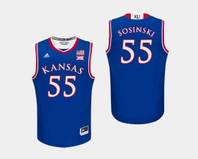 #55 James Sosinski College Basketball Kansas Jayhawks Men Royal Jersey 809266-222