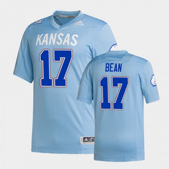 #17 Jason Bean Premier University of Kansas Strategy Men Light Blue Jersey 773677-189